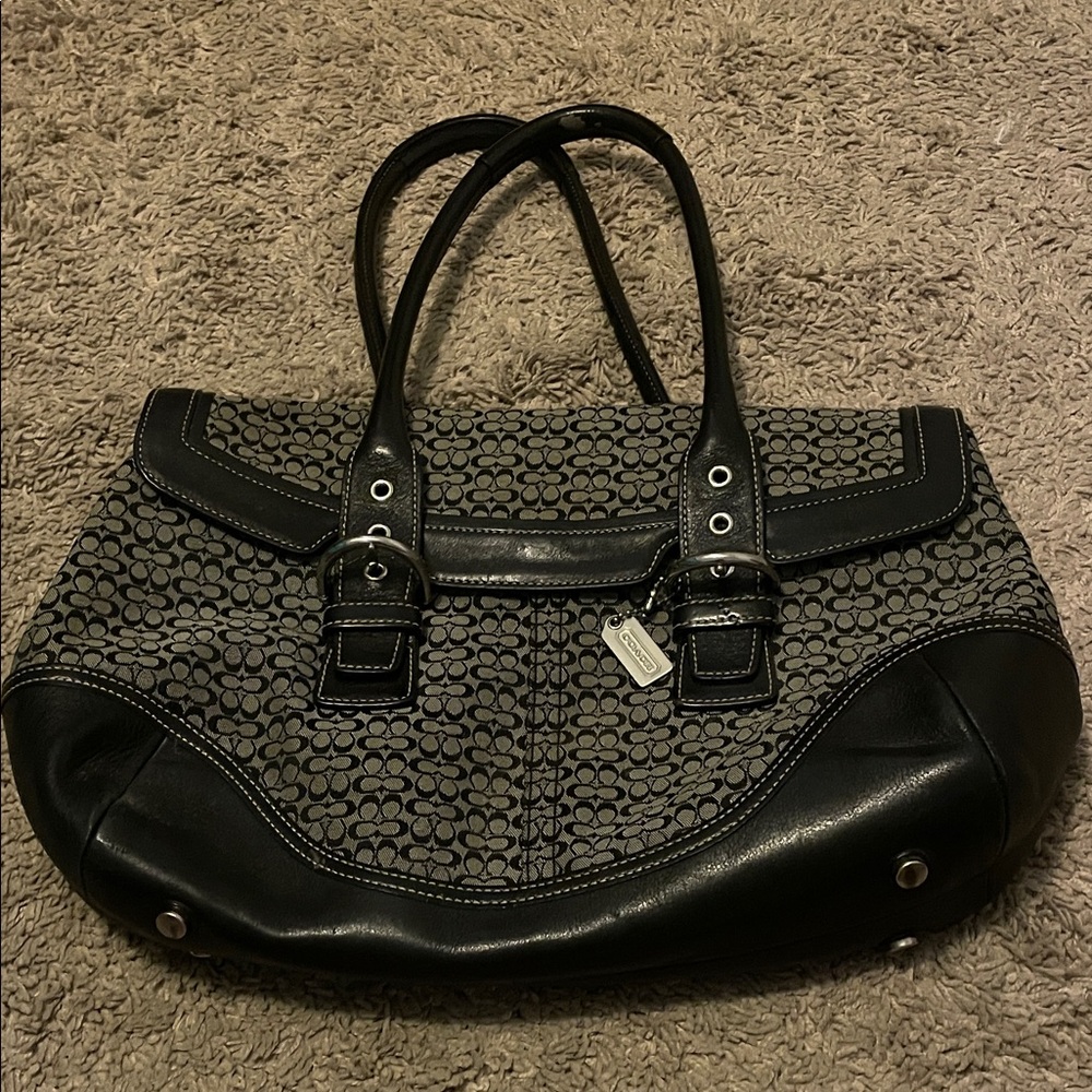 Coach Chic Black and Gray Shoulder Bag
